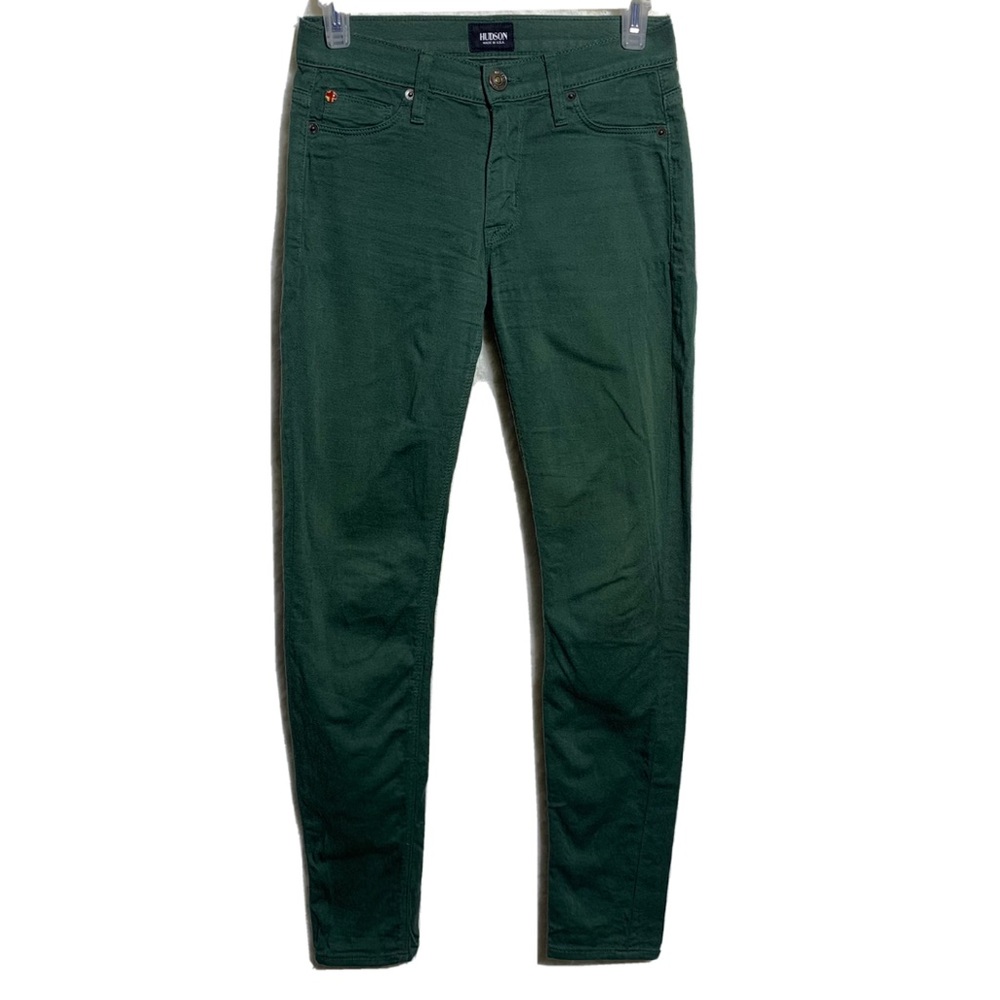 Hudson Nico Supper Skinny Midrise Green Jeans Sz 24
